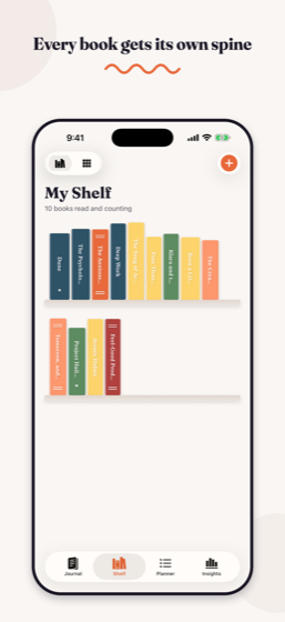 BookBuddy's illustrated shelf